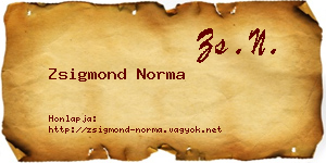 Zsigmond Norma névjegykártya